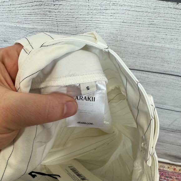 ARAKII Elegant White Striped Straight Leg Pants - Picture 10 of 13